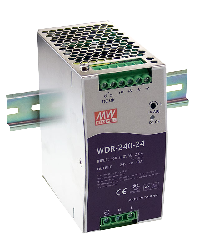 导轨式明纬电源WDR-240-24