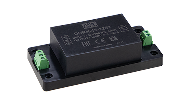 明纬电源DDRH-15系列150~1500Vdc超宽输入DC-DC转换器