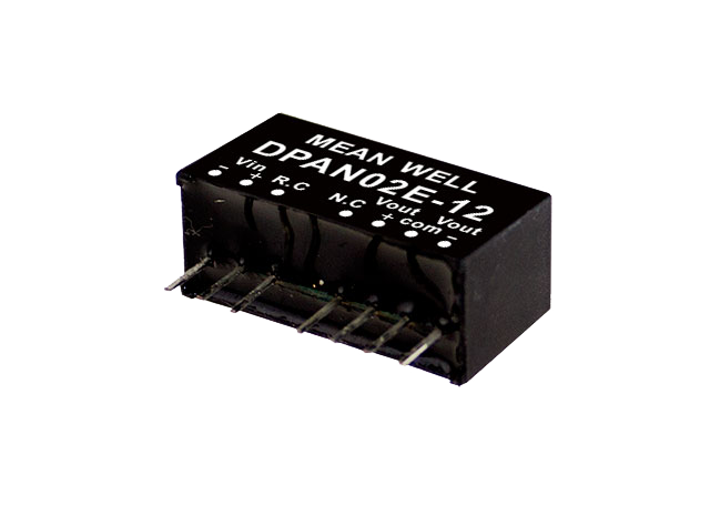 明纬电源SPAN02单组DPAN02双组2W SIP封装DC-DC稳压转换器